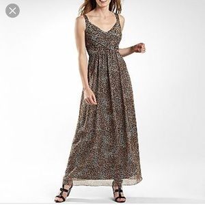 Robbie Bee Animal Print Chiffon Maxi Dress
